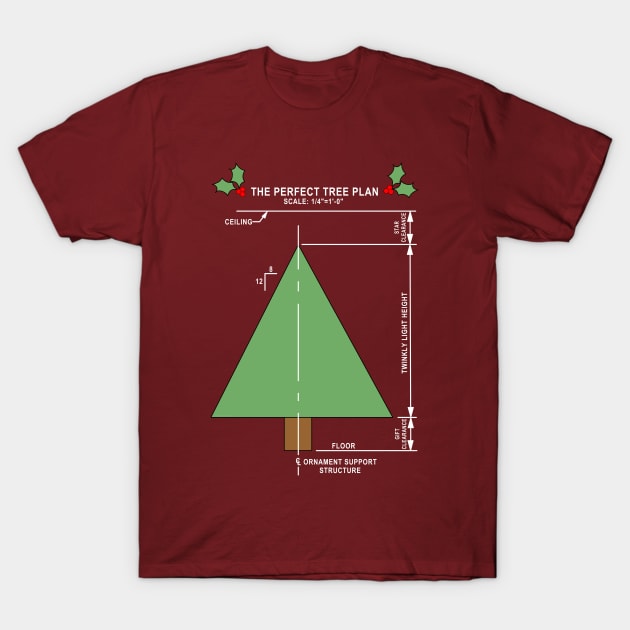 Perfect Christmas Tree White T-Shirt by Barthol Graphics